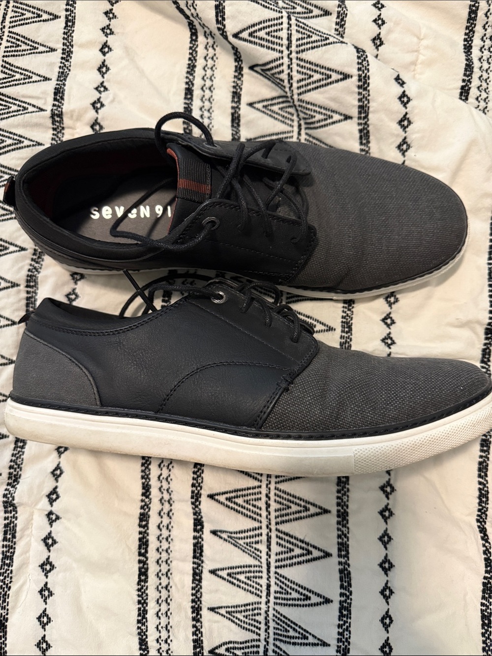 Seven7 Men’s Black & Gray Casual Slip-On Style Sneakers
